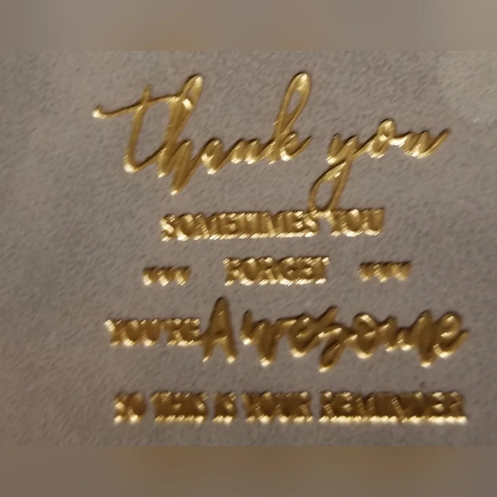 'Thank You Sometimes You Forget...' Gray and Gold Floral Journal